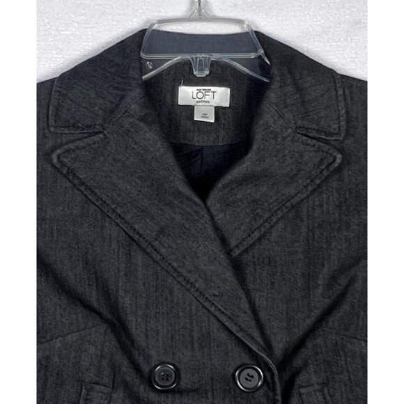 Ann Taylor Loft Petites Charcoal Double Breasted Career Blazer Jacket Sz 6P - Picture 6 of 16
